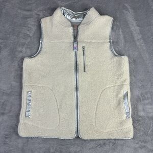 Cat & Jack Vest Girls XL 14/16 Sherpa Knit Fleece Full‎ Zip Jacket Gray Lined